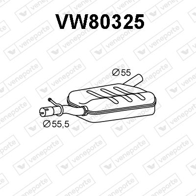 Obrázok Predný tlmič výfuku VENEPORTE  VW80325