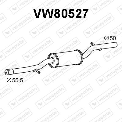 Obrázok Stredný tlmič výfuku VENEPORTE  VW80527