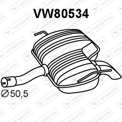 Obrázok Koncový tlmič výfuku VENEPORTE  VW80534