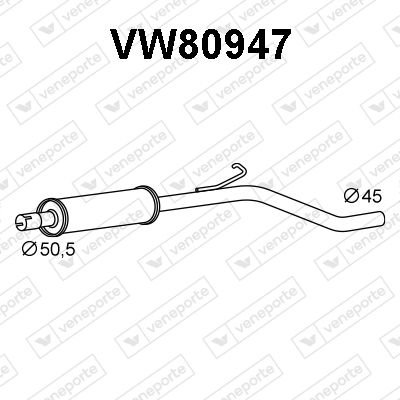 Obrázok Predný tlmič výfuku VENEPORTE  VW80947