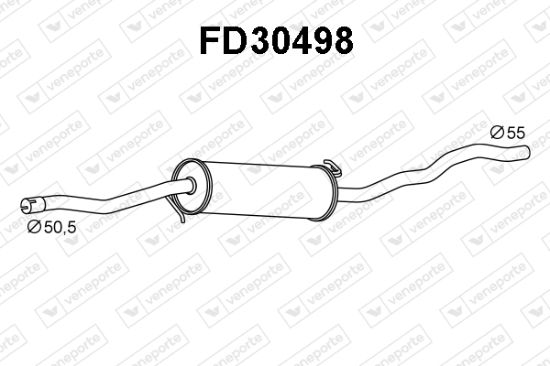 Obrázok Stredný tlmič výfuku VENEPORTE  FD30498