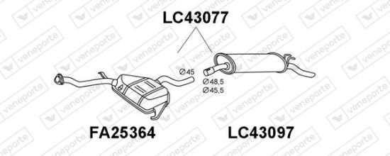 Obrázok Koncový tlmič výfuku VENEPORTE  LC43077