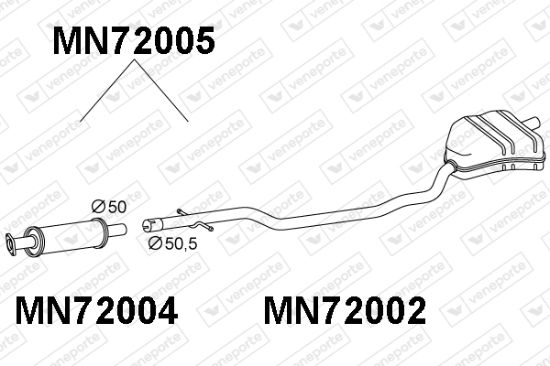 Obrázok Koncový tlmič výfuku VENEPORTE  MN72005
