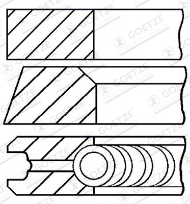 Obrázok Sada piestnych krúżkov GOETZE ENGINE  0830590710
