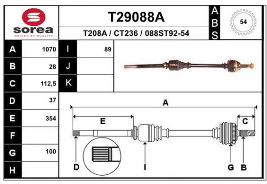 Obrázok Hnací hriadeľ EAI  T29088A