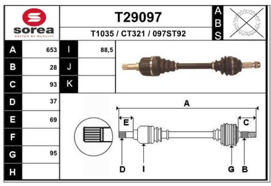 Obrázok Hnací hriadeľ EAI  T29097