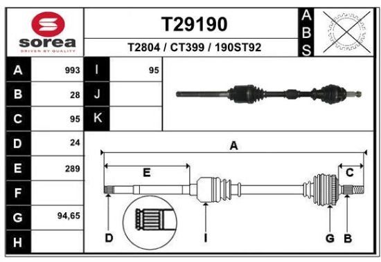 Obrázok Hnací hriadeľ EAI  T29190