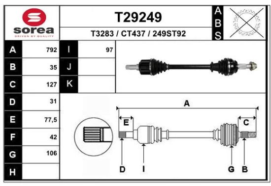 Obrázok Hnací hriadeľ EAI  T29249