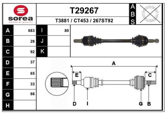 Obrázok Hnací hriadeľ EAI  T29267