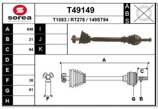 Obrázok Hnací hriadeľ EAI  T49149