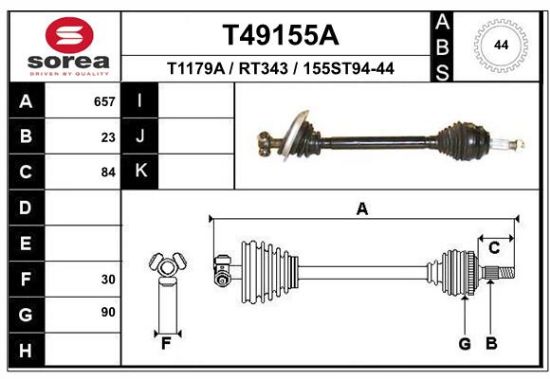 Obrázok Hnací hriadeľ EAI  T49155A