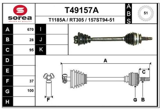 Obrázok Hnací hriadeľ EAI  T49157A