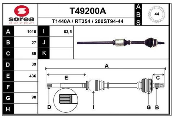 Obrázok Hnací hriadeľ EAI  T49200A