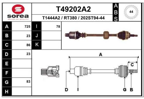 Obrázok Hnací hriadeľ EAI  T49202A2