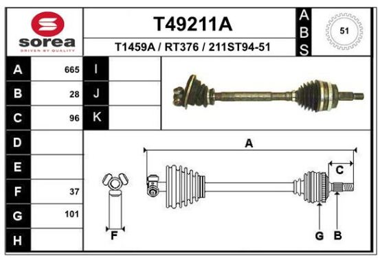 Obrázok Hnací hriadeľ EAI  T49211A