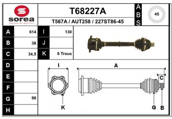 Obrázok Hnací hriadeľ EAI  T68227A