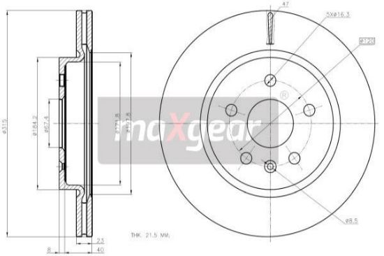 Obrázok Brzdový kotúč MAXGEAR  192368