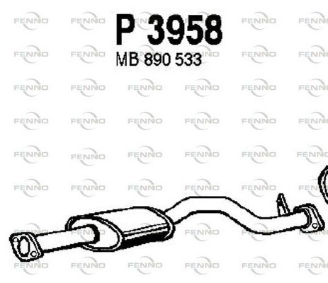 Obrázok Stredný tlmič výfuku FENNO  P3958