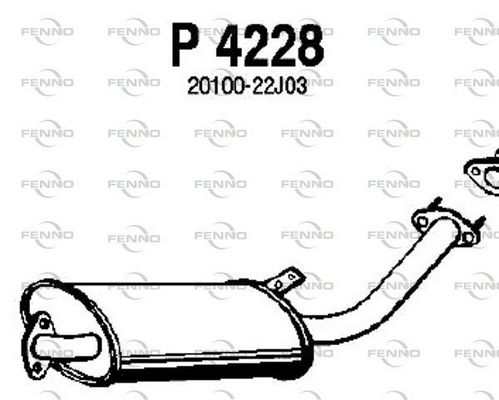 Obrázok Stredný tlmič výfuku FENNO  P4228
