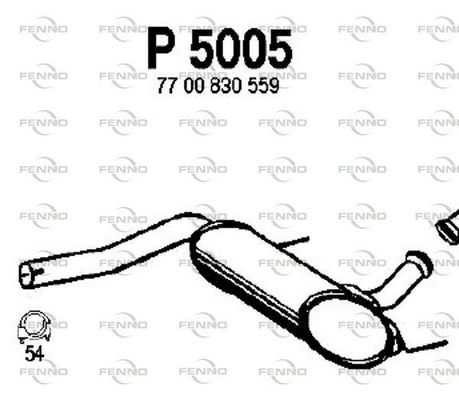 Obrázok Stredný tlmič výfuku FENNO  P5005