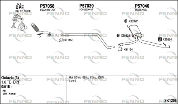 Obrázok Výfukový systém FENNO  SK1208