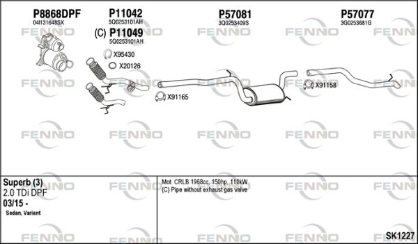 Obrázok Výfukový systém FENNO  SK1227