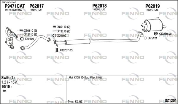 Obrázok Výfukový systém FENNO  SZ1201
