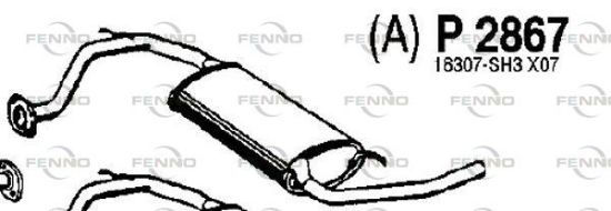 Obrázok Stredný tlmič výfuku FENNO  P2867