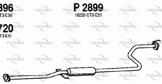 Obrázok Stredný tlmič výfuku FENNO  P2899