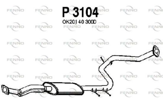 Obrázok Stredný tlmič výfuku FENNO  P3104
