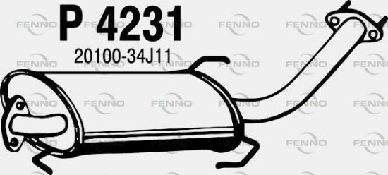 Obrázok Stredný tlmič výfuku FENNO  P4231