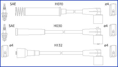 Obrázok Sada zapaľovacích káblov HITACHI Hueco 134226