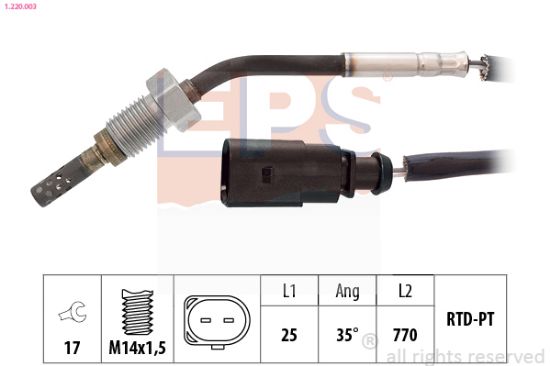 Obrázok Snímač teploty výfukových plynov EPS Made in Italy - OE Equivalent 1220003