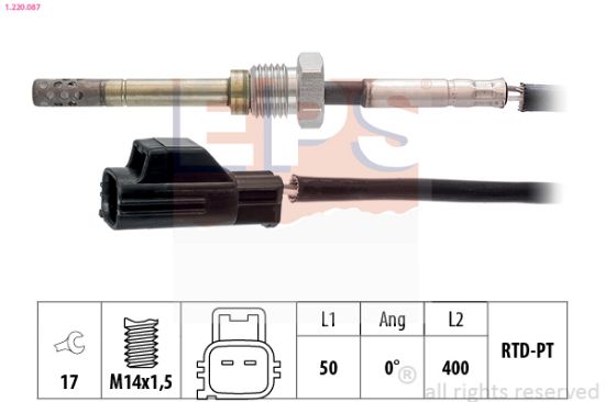 Obrázok Snímač teploty výfukových plynov EPS Made in Italy - OE Equivalent 1220087