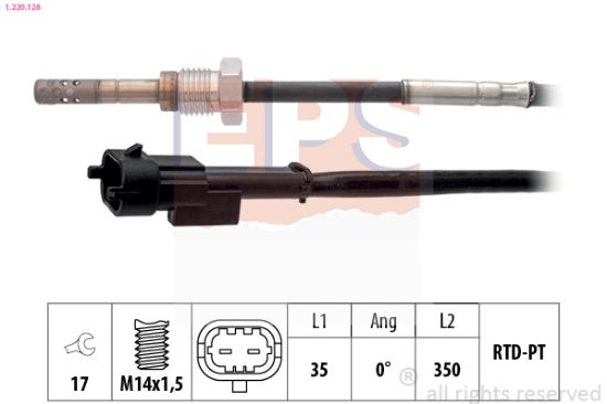 Obrázok Snímač teploty výfukových plynov EPS Made in Italy - OE Equivalent 1220128