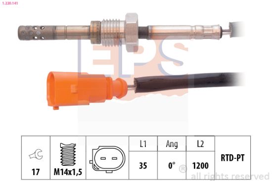 Obrázok Snímač teploty výfukových plynov EPS Made in Italy - OE Equivalent 1220141