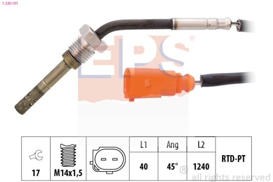 Obrázok Snímač teploty výfukových plynov EPS Made in Italy - OE Equivalent 1220191