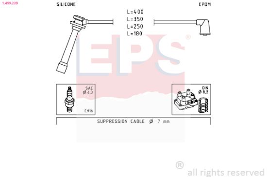 Obrázok Sada zapaľovacích káblov EPS Made in Italy - OE Equivalent 1499239