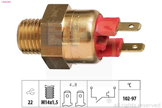 Obrázok Teplotný spínač ventilátora chladenia EPS Made in Italy - OE Equivalent 1850063