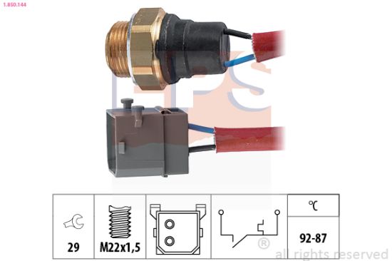 Obrázok Teplotný spínač ventilátora chladenia EPS Made in Italy - OE Equivalent 1850144