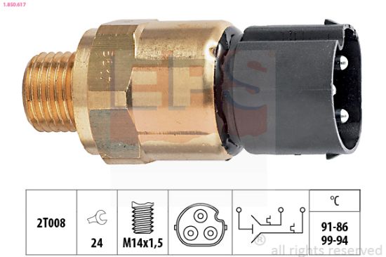 Obrázok Teplotný spínač ventilátora chladenia EPS Made in Italy - OE Equivalent 1850617
