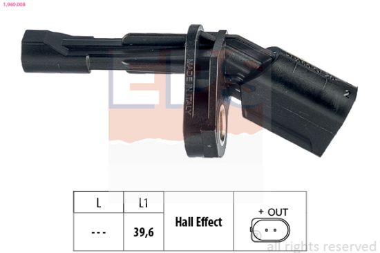 Obrázok Snímač počtu otáčok kolesa EPS Made in Italy - OE Equivalent 1960008