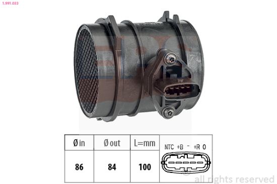 Obrázok Merač hmotnosti vzduchu EPS Made in Italy - OE Equivalent 1991033