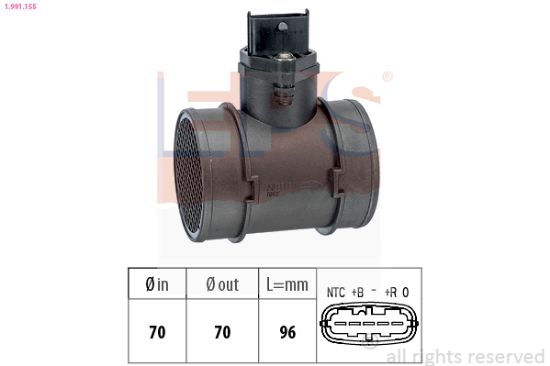 Obrázok Merač hmotnosti vzduchu EPS Made in Italy - OE Equivalent 1991155