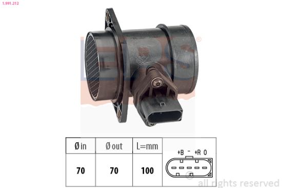 Obrázok Merač hmotnosti vzduchu EPS Made in Italy - OE Equivalent 1991212
