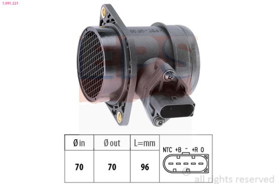Obrázok Merač hmotnosti vzduchu EPS Made in Italy - OE Equivalent 1991221