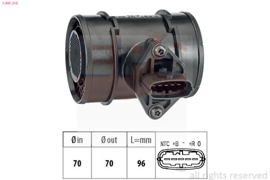 Obrázok Merač hmotnosti vzduchu EPS Made in Italy - OE Equivalent 1991315