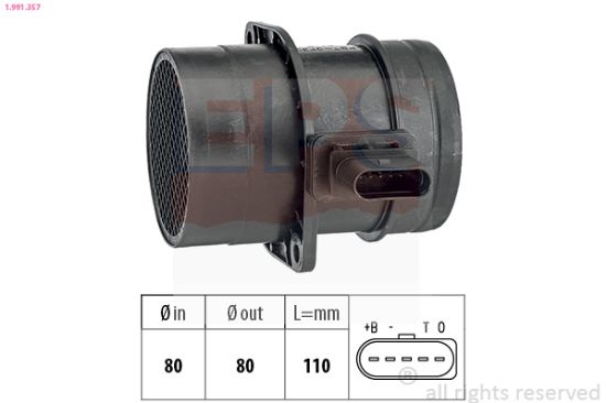 Obrázok Merač hmotnosti vzduchu EPS Made in Italy - OE Equivalent 1991357