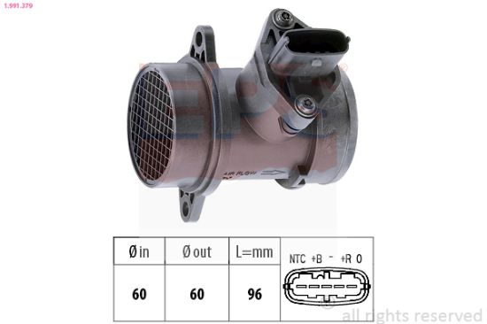 Obrázok Merač hmotnosti vzduchu EPS Made in Italy - OE Equivalent 1991379