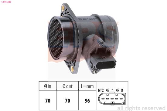 Obrázok Merač hmotnosti vzduchu EPS Made in Italy - OE Equivalent 1991384